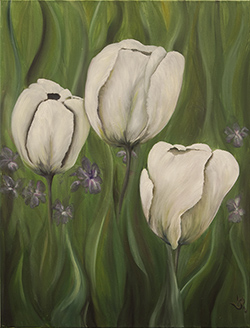 Tulpen weiß - 60cm x80cm (BxH)
