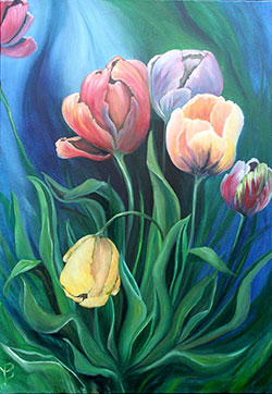 Bunte Tulpen - 70cm x 100cm (BxH)