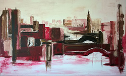 Die rote Stadt - 150cm x 100cm (BxH)