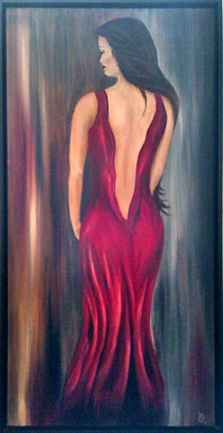 Diva in Rot - 50cm x 100cm (BxH)