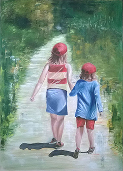 Zwei Mädchen - 90x70cm (BxH)
